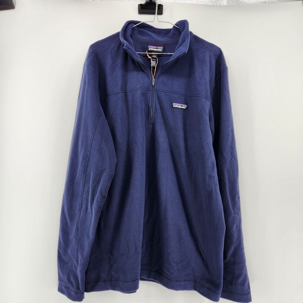 Patagonia Micro D Pullover Fleece Jacket‎ Classic Navy Blue Quarter Zip Men's L
